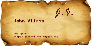 Jahn Vilmos névjegykártya